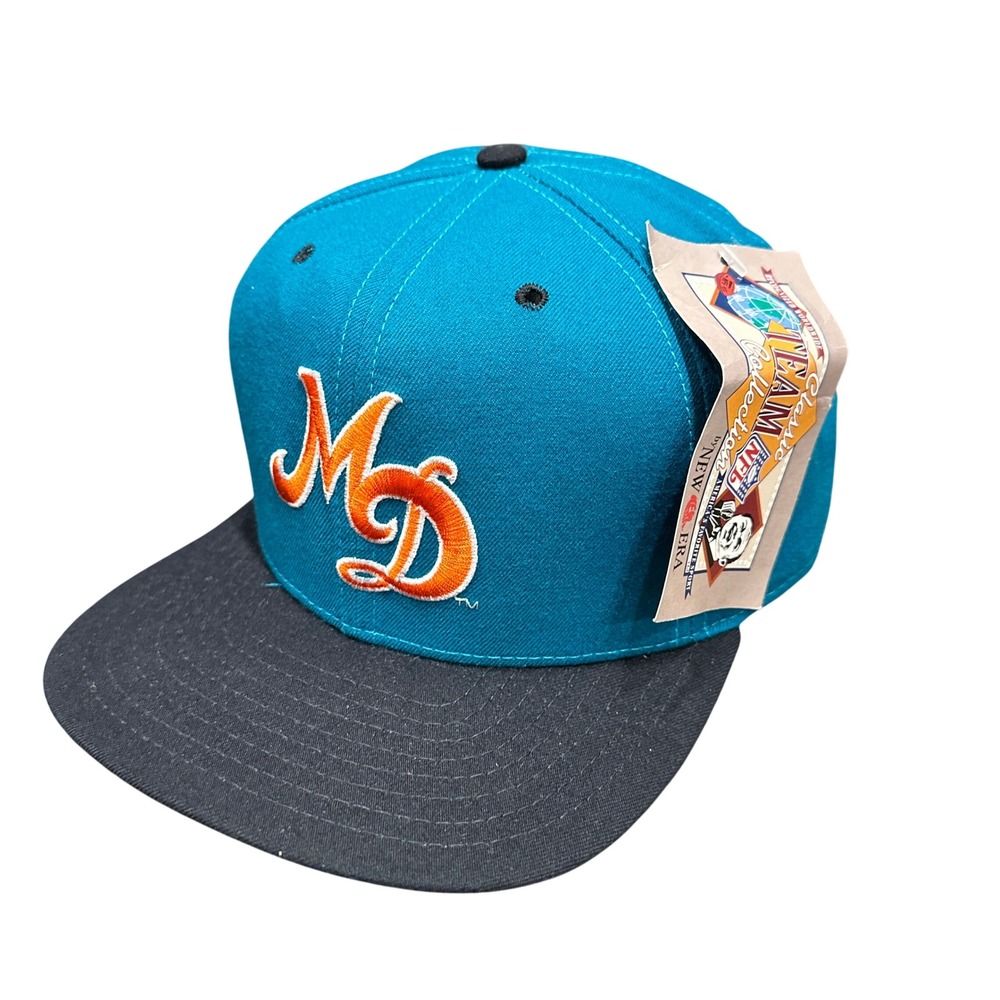 Vtg 90s Miami Dolphins New Era Pro Model Hat Snapback Med Large Wool Made in USA
